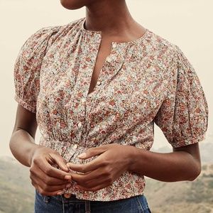 NWT Doen Netta Top in Red Chive size Small